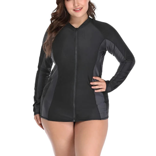 SOLSIKKER© - Plusstørrelse UPF 50+ Rash Guard Zwemtop