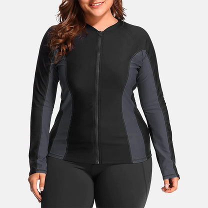 SOLSIKKER© - Plusstørrelse UPF 50+ Rash Guard Zwemtop